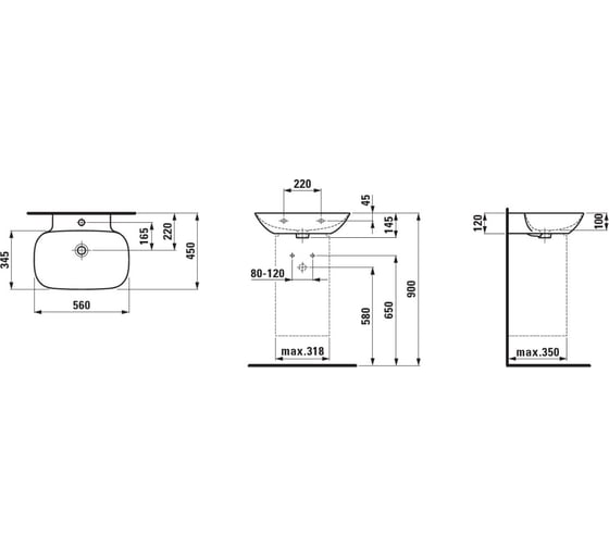 Раковина Laufen 560x450 мм 8.1030.2.000.104.1, 00000025923