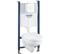 Система инсталляции с подвесным унитазом GROHE Solido 4 в 1, Lecico Perth 39117000