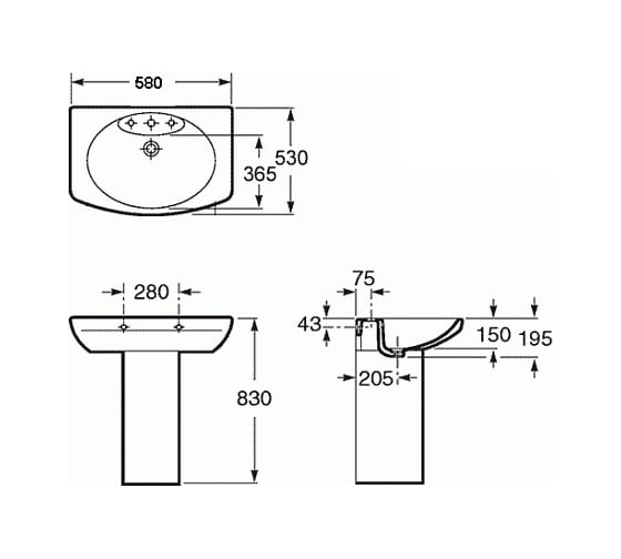 Раковина Roca Dama Senso 327512000 00000018898