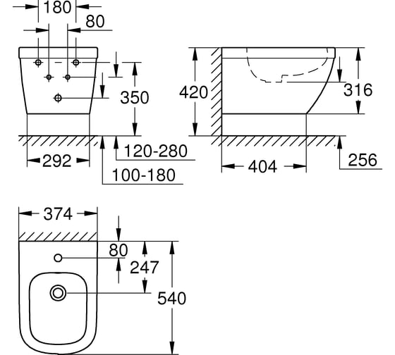 Подвесное биде GROHE Euro Ceramic 39208000
