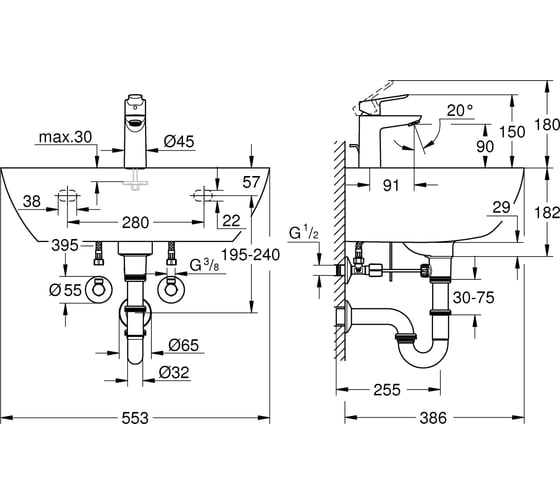 Набор GROHE Bau Ceramic 39471000