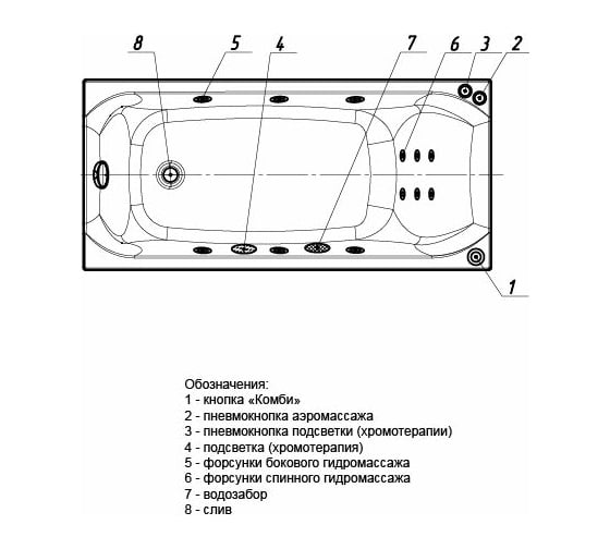 Прямоугольная ванна AQUATEK Альфа 170 ALF170-0000066 00000035862