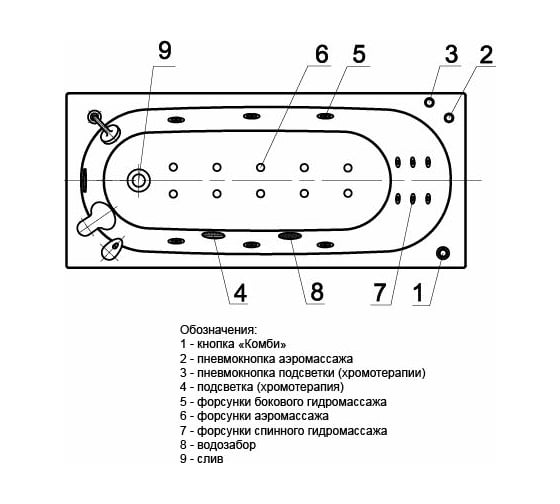 Прямоугольная ванна AQUATEK Оберон 160 вклеенный каркас OBR160-0000020 00000039390