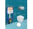 Комплект 6 в 1 Bauedge BAU инсталляция BAU Aquanika, унитаз безободковый Bau Dream PRO, сиденье дюропласт микролифт, квадратная хромированная клавиша 10.702.450.00.00-01.02.09-NL0001-PRO 6