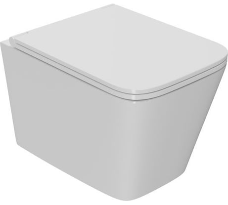 Подвесной безободковый унитаз Bauedge Bau Stil Hurricane-2, торнадо обратного потока, сиденье дюропласт микролифт BS0001-HQ2