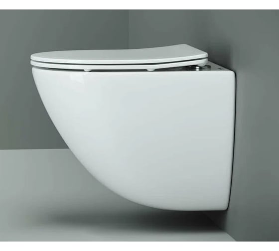 Подвесной безободковый унитаз Bauedge Bau Dream PRO-2, быстросъемное тонкое сиденье полипропилен микролифт NL0002-PRO