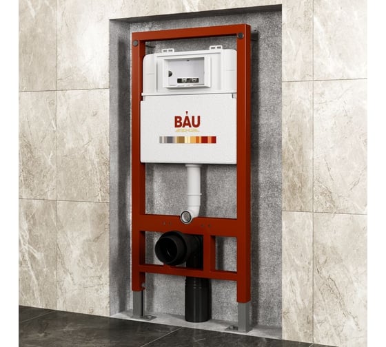 Комплект Bauedge BAU 6 в 1: инсталляция BAU PRO, унитаз подвесной торнадо Bau Dream Hurricane-3, сиденье дюропласт микролифт, клавиша BAU Hotel, хром Q111300-BL0001-HQ3-Q00007