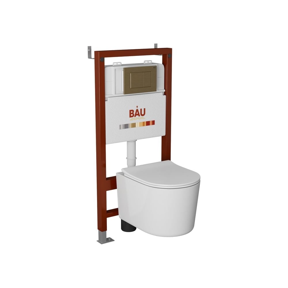 Комплект Bauedge BAU 6 в 1: инсталляция BAU PRO, унитаз подвесной ...
