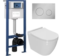 Комплект Bauedge Bau 6 в 1: инсталляция Delice с клавишей Oreol, унитаз безободковый Bau Mif PRO, быстросъемное сиденье микролифт NT0002-PRO-DLR_000003