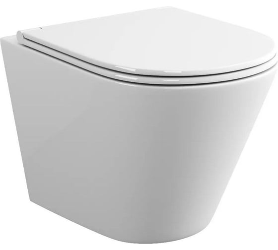 Комплект Bauedge BAU 6 в 1: инсталляция Delice с клавишей Aura, унитаз безободковый BAU Nimb, сиденье быстросъемное дюропласт микролифт, крепления, шумоизоляция BK0001-DLR_000004
