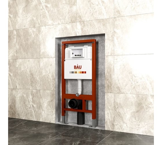 Комплект Bauedge BAU 6 в 1: инсталляция BAU PRO, унитаз подвесной безободковый Bau Hotel PRO, сиденье быстросъемное микролифт, клавиша BAU Dream, хром Q111300-NM0003-PRO-Q00004