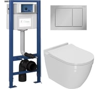 Комплект Bauedge Bau 6 в 1: инсталляция Delice с клавишей Nimb, унитаз безободковый Bau Mif PRO, быстросъемное сиденье микролифт NT0002-PRO-DLR_000002
