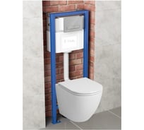 Комплект Bauedge BAU 6 в 1: инсталляция Delice с клавишей, унитаз безободковый BAU Dream, сиденье быстросъемное дюропласт микролифт, крепления, шумоизоляция BL0001-DLR_000004