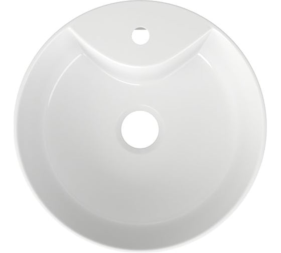 Круглая накладная раковина Bauedge BAU Element Cristal D40, с отверстием под смеситель, белая NS0006