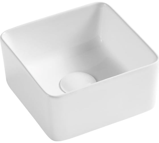 Накладная квадратная раковина Bauedge BAU Hotel mini 24x24, белая BH1003