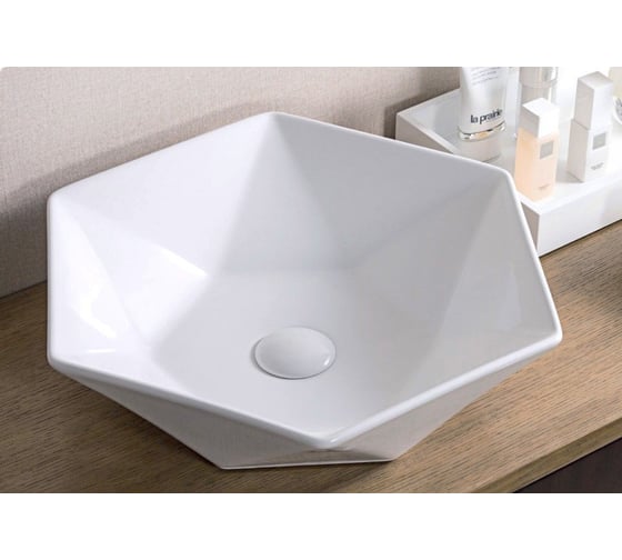 Накладная раковина на столешницу Bauedge BAU Crystal 40x40, белая NRC0012