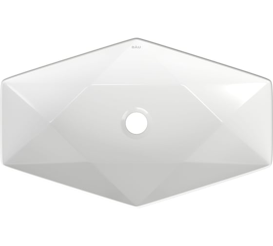 Накладная раковина на столешницу Bauedge BAU Crystal 64x40, белая NRC0011 1