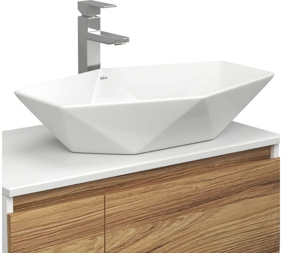 Накладная раковина на столешницу Bauedge BAU Crystal 64x40, белая NRC0011