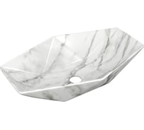 Накладная раковина на столешницу Bauedge BAU Crystal 64x40, мрамор NRC0011-MAR