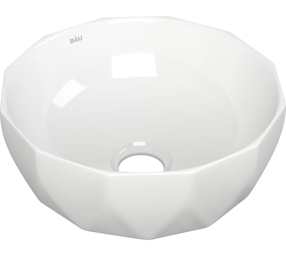 Накладная раковина на столешницу Bauedge BAU Diamond D40, белая NRD0021