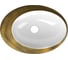Овальная накладная раковина Bauedge BAU Nimb Gold 52x38, на столешницу, санфарфор, белая/брашированое золото SN1005G 2