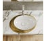 Овальная накладная раковина Bauedge BAU Nimb Gold 52x38, на столешницу, санфарфор, белая/брашированое золото SN1005G 3