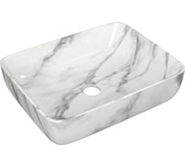 Прямоугольная накладная раковина Bauedge BAU Hotel 48x37, мрамор SH1002M
