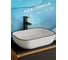 Прямоугольная накладная раковина Bauedge BAU Stil 50x40, белая, черный кант NQ0001 3