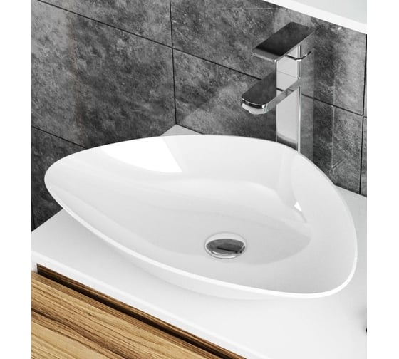 Треугольная накладная раковина Bauedge BAU Triangle 59x39, белая BT1002