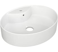 Овальная накладная раковина Bauedge BAU Nimb 51x41, с отверстием под смеситель, белая NS0004