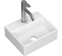 Прямоугольная накладная раковина Bauedge BAU Cerama Mini 33x28, с отверстием под смеситель, белая NS0003