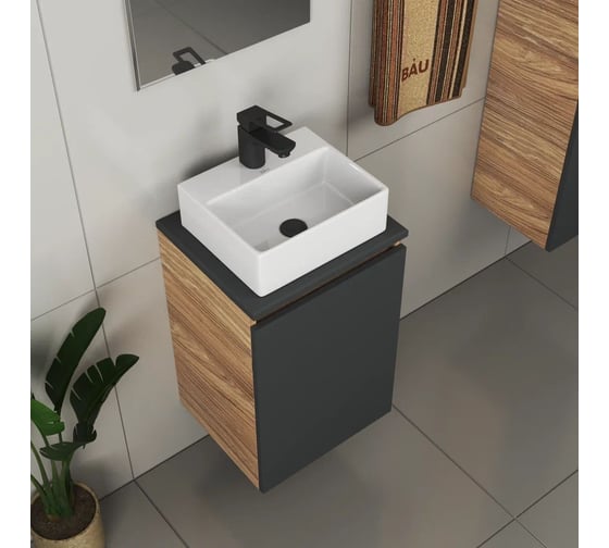 Прямоугольная накладная раковина Bauedge BAU Cerama Mini 33x28, с отверстием под смеситель, белая NS0003
