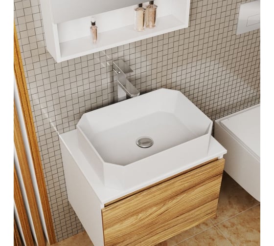 Накладная прямоугольная раковина Bauedge BAU Hotel 51x37, белая NH1007
