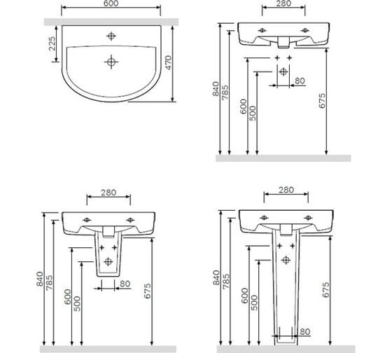 Раковина AM.PM Bliss L 60 см C534321WH