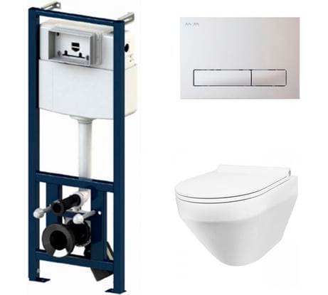 Инсталляция клавиши AM.PM бел с подвесным унитазом Spirit V2.0 FlashClean с сид м/лифт I012702/I014101/C701700SC