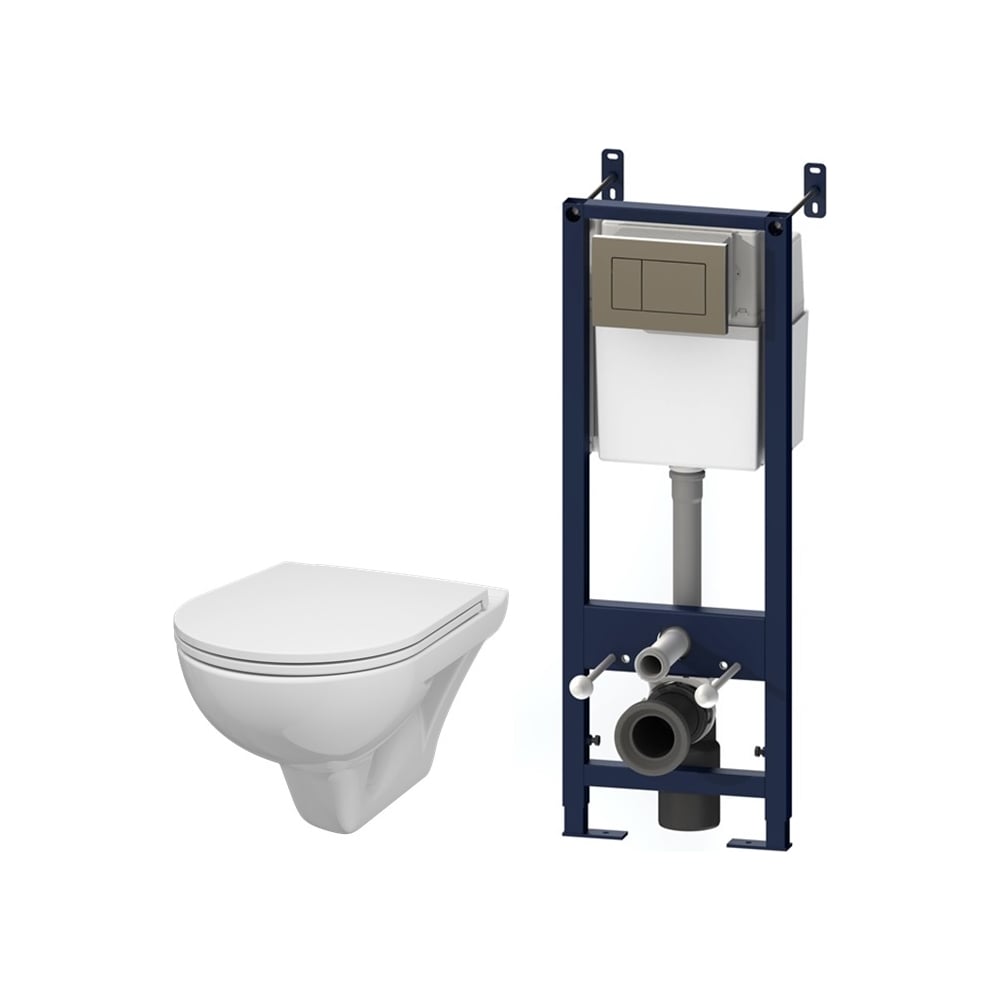 Комплект инсталляция с клавишей AM.PM глянц хром с подвесным унитазом ...