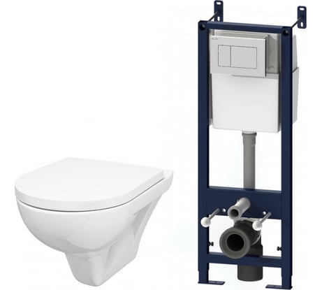 Комплект инсталляция с клавишей AM.PM белый с подвесным унитазом Gem с сид м/лифт IS301.901738P