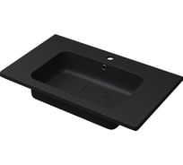 Раковина кварцевая для ванной Uperwood Lagoon Quartz_80 см, прямоугольная, черная матовая, уголь 297000016