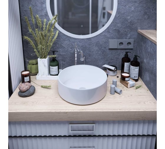 Накладная раковина MORVARID фарфор Delta Top Counter 36 см. 1365436 1