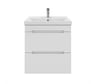 Тумба подвесная адель 50 с раковиной фест 50 (комплект) для ванной комнаты Sanstar белая 209.1-1.4.1.КФЕС