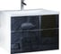 Тумба с раковиной Marka One Idalgo 75П 2 выдвижных ящика, Black stone У72786 1