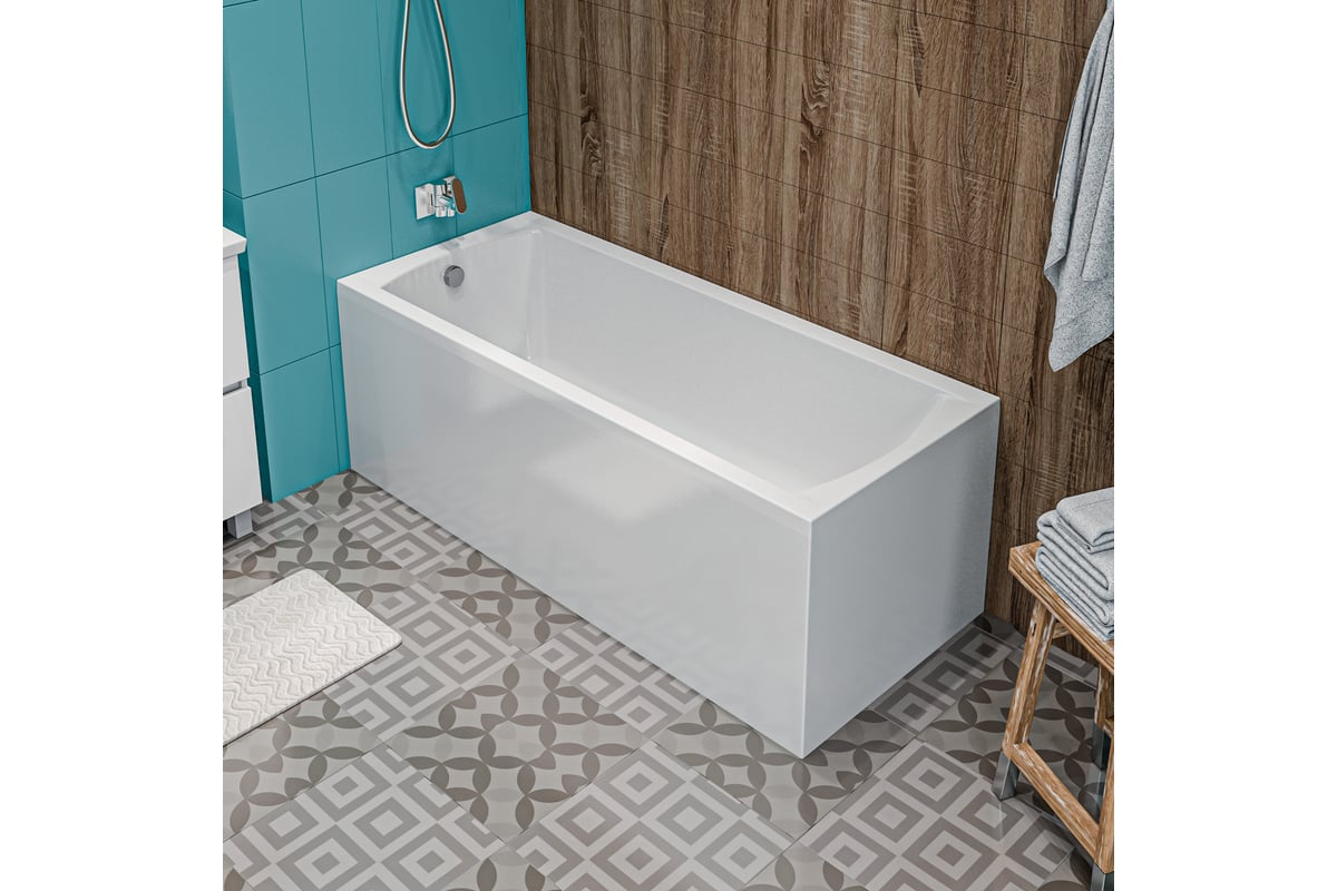 Акриловая ванна Marka One MODERN 175x70 прямоугольная белая 01мод17570 ...