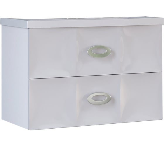 Тумба с раковиной Marka One Bonne 75П 2 выдвижных ящика, White У62206