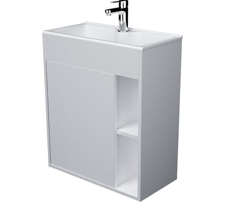 Тумба с раковиной 1Marka Lido 60П 1 дверца Белый глянец У75329