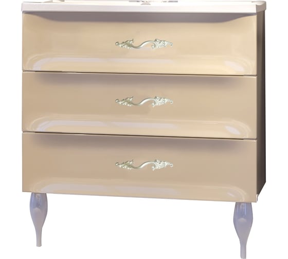 Тумба с раковиной  Marka One Lumier 75Н 3 выдвижных ящика, Vanilla У71289