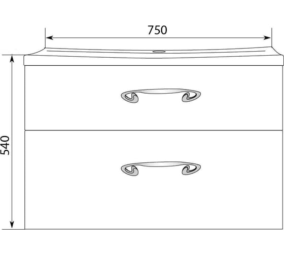 Тумба с раковиной Marka One Delice 75П 2 выдвижных ящика, White У71293