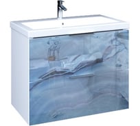 Тумба с раковиной Marka One Liriya 75П 2 выдвижных ящика, Blue marble У72775