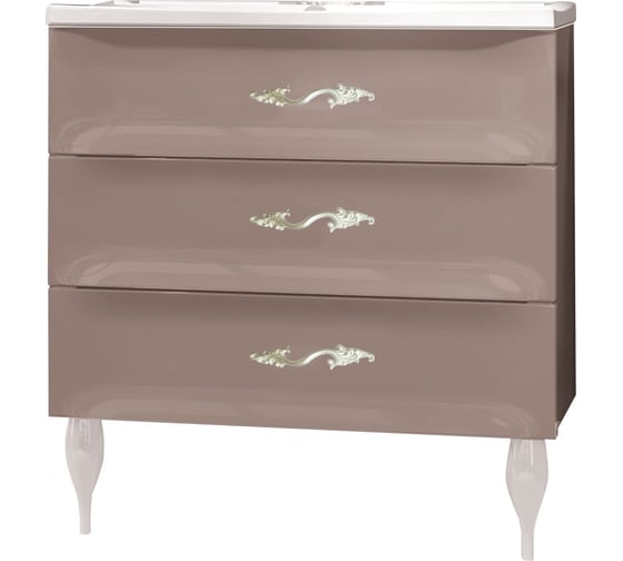Тумба с раковиной Marka One Lumier 75Н 3 выдвижных ящика, Cappuccino У71288
