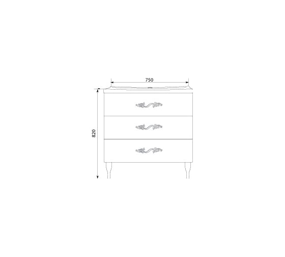 Тумба с раковиной Marka One Lumier 75Н 3 выдвижных ящика, Cappuccino У71288