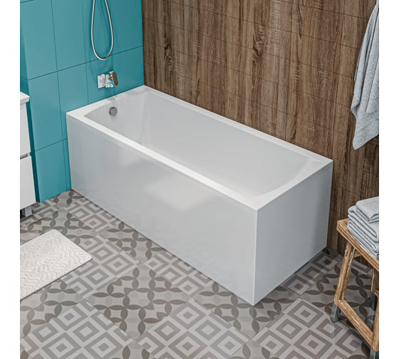 Акриловая ванна Marka One MODERN 165x70 прямоугольная белая 01мод16570